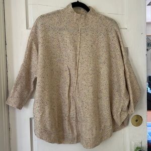 Loft | white multi mock neck sweater | medium